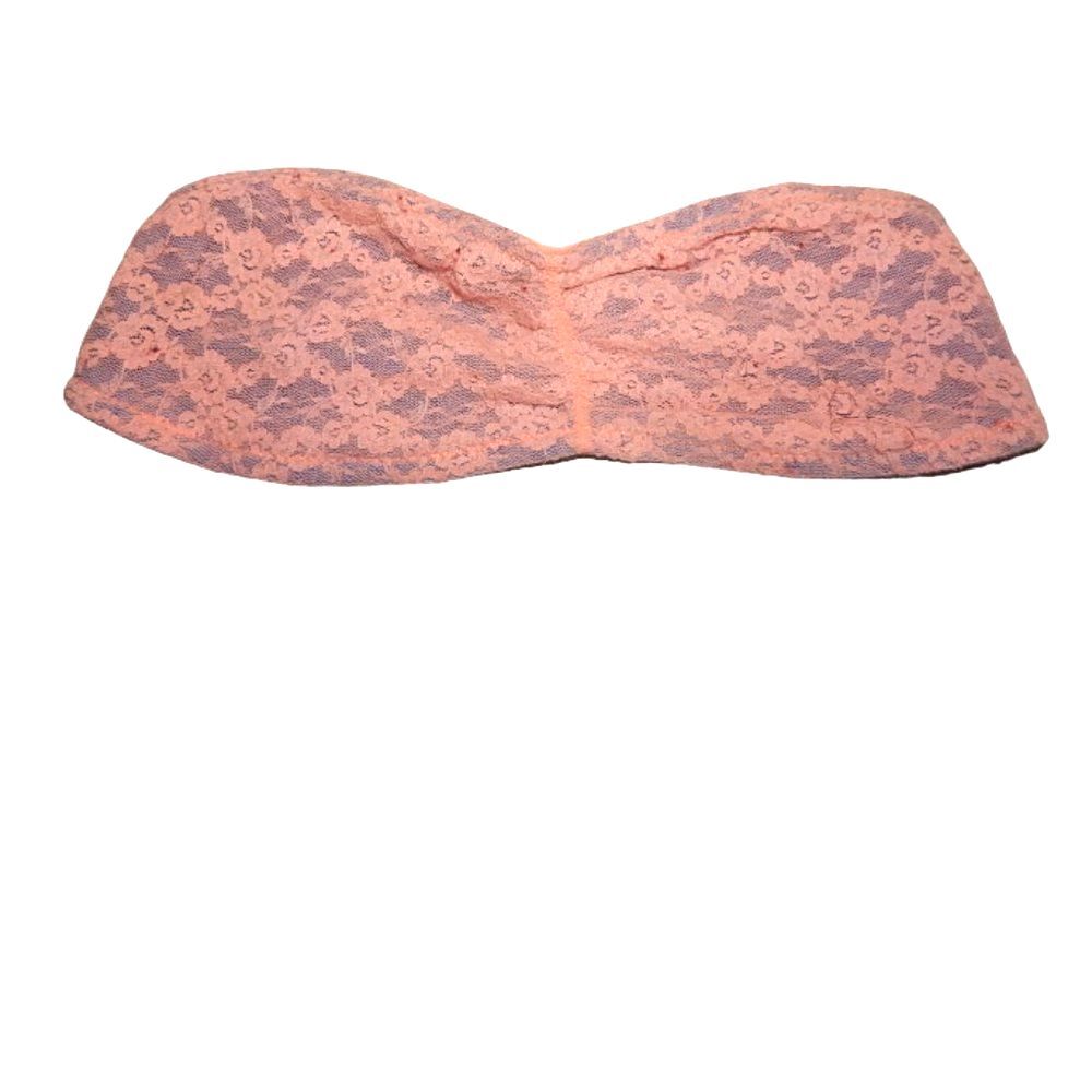Mudd women's junior's x-small peach purple floral lace bandeau bralette
